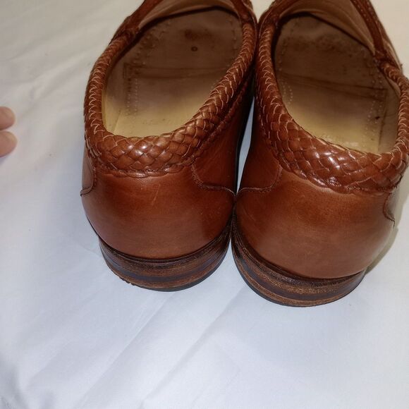 Allen Edmonds Maxfield Brown Tassel Loafers Woven Leather 8.5 D Made In USA 1713 - Picture 7 of 11